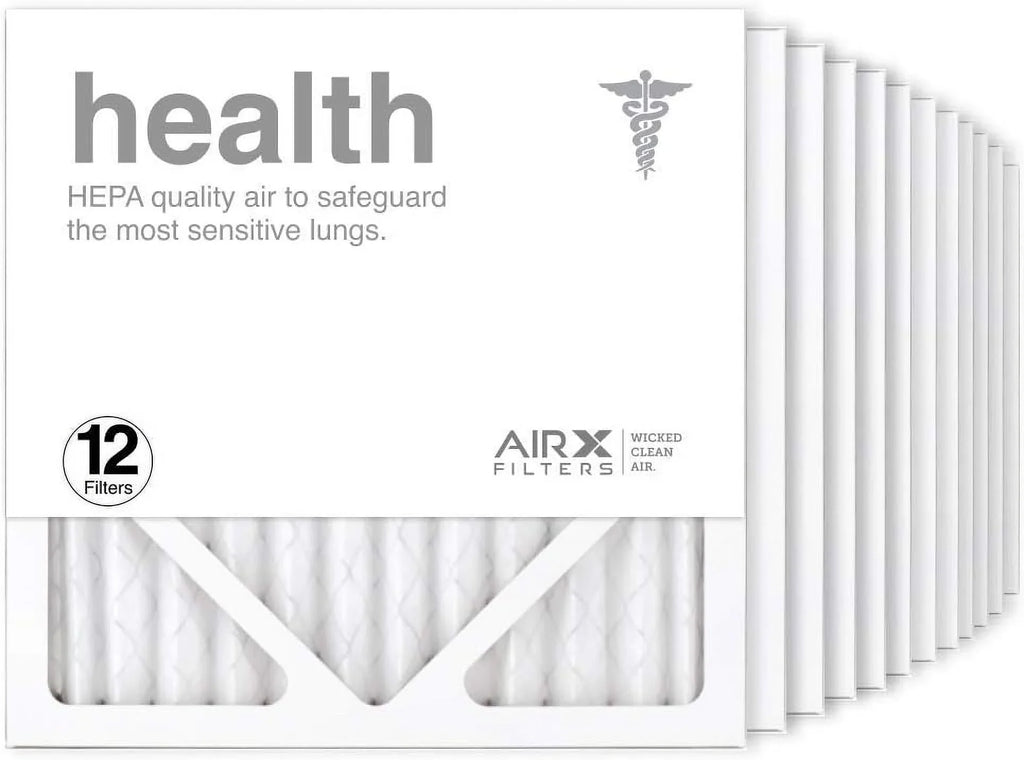 12X12x1 Air Filter MERV 13 Pleated HV Furne Air Filter; Health 12-Pk; Made In The