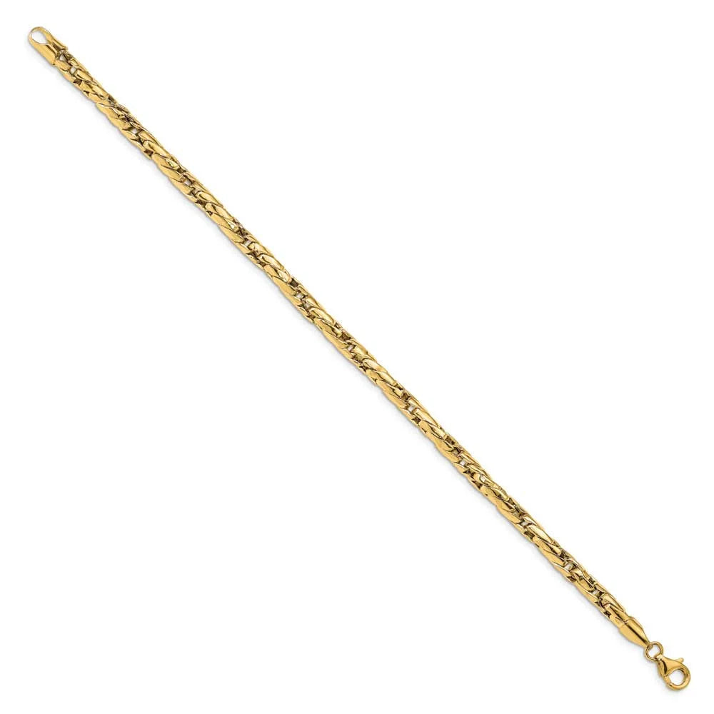14k Gold Polished Men's Exhaustcy Link Bracelet