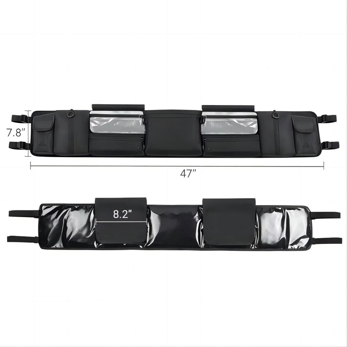 MICTUNING UTV Roll Cage Organizer, Cargo Rear Storage Bag Gear Tool Bag with Multiple Pockets Compatible