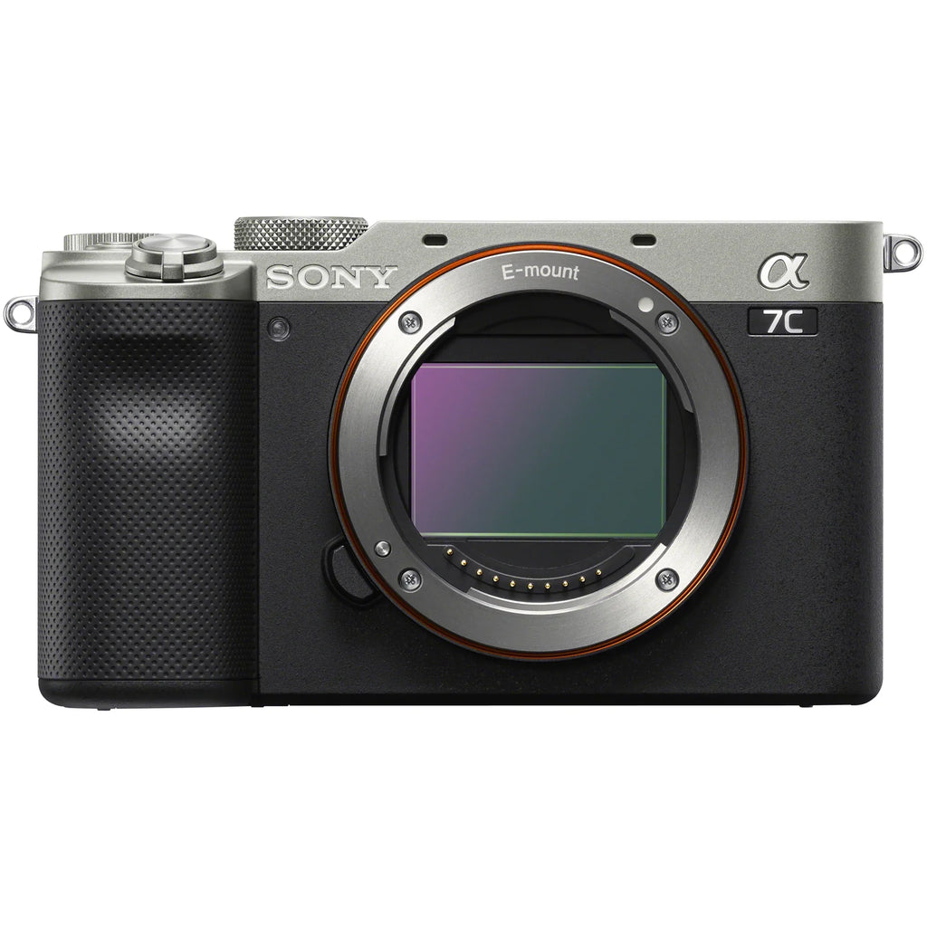 a7C Mirrorless Full Frame Camera Body + FE 35mm F1.4 GM G Master Lens SEL35F14GM Silver ILCE7C/S Bundle with Deco Gear Photography Backpack Case + Microphone + LED + Monopod and Accessories