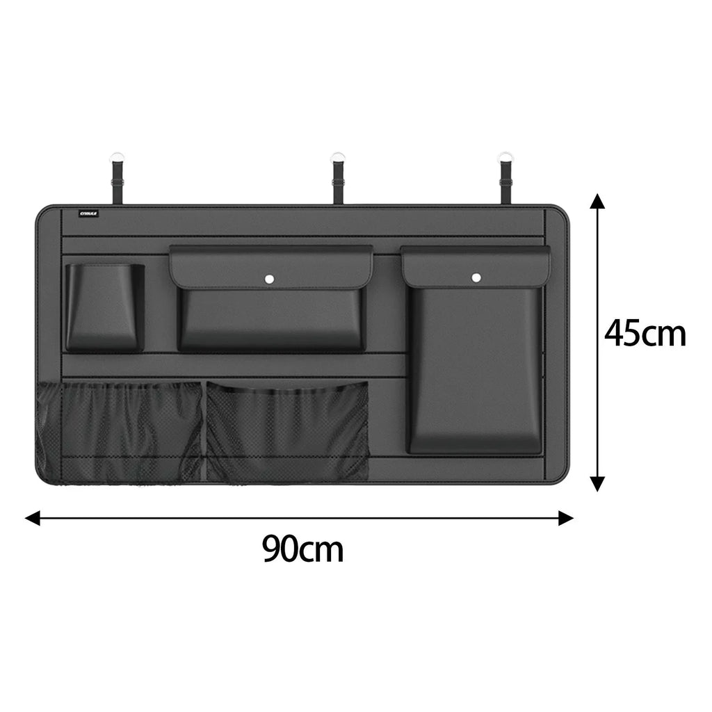 Car Back Seat Trunk Hanging Organizer 90cmx45cm Saving Space Easily Install Tough with Multiple Pockets for SUV Truck