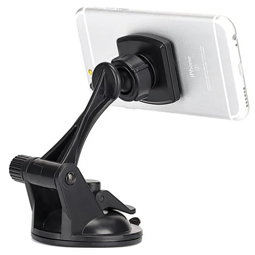 Premium Magnetic Car Mount Dash Windshield Holder Window Rotating Dock Stand Strong Grip Adjustable Suction NYQ for Galaxy J7 Perx V (2017), Mega 2 Note 2 On5 Prevail LTE S4, S5 Active, Mini