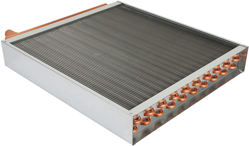 20" x 20" Fluid to Air Heat Exchanger with 1" Alloy Ports Perfectly with Outdoor Furnace Ideal for Residential HVAC System