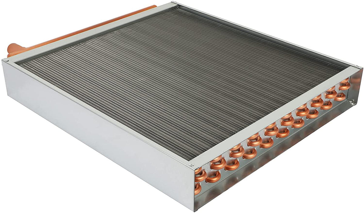 20" x 20" Fluid to Air Heat Exchanger with 1" Alloy Ports Perfectly with Outdoor Furnace Ideal for Residential HVAC System