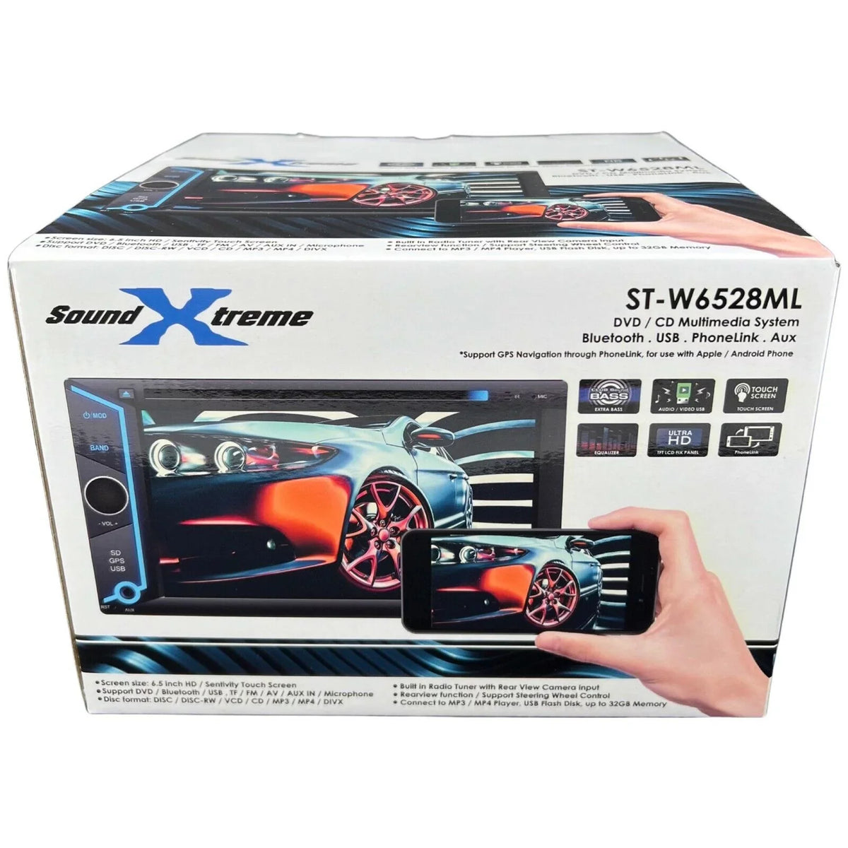 200W 6.2" Touch Screen Mirror Link GPS For Android & IOS +License Plate Rear Cam Bundle