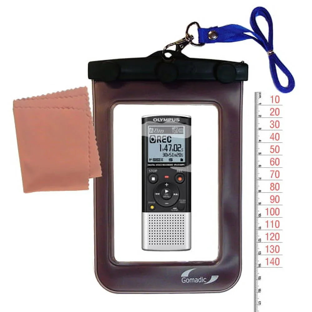 Gomadic Clean and Dry Fluid Protective Case Suitablefor the Olympus VN-8000PC to use Liquid