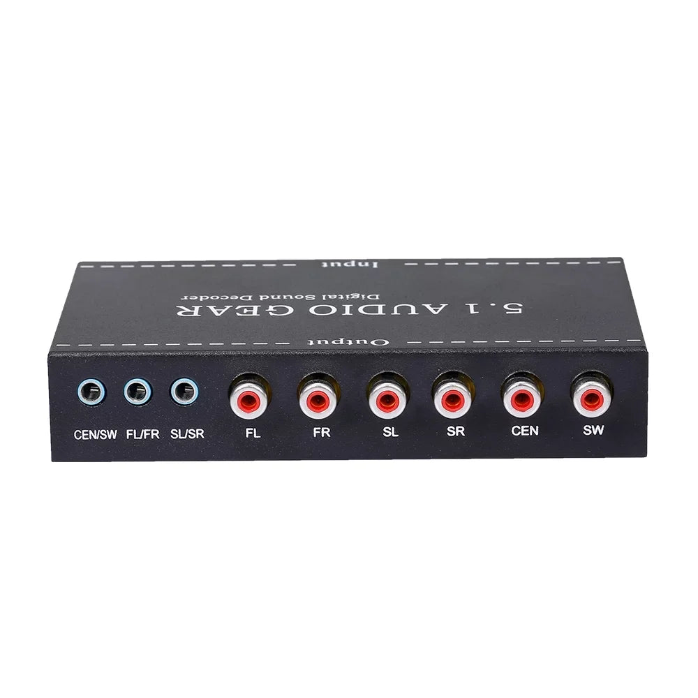 Nebublu NK-A6L 5.1 Audio Gear Digital Sound Decoder; Dolby Digital AC-3 Converter; 3.5mm Audio Output; Home Theater Audio Gear Replacement