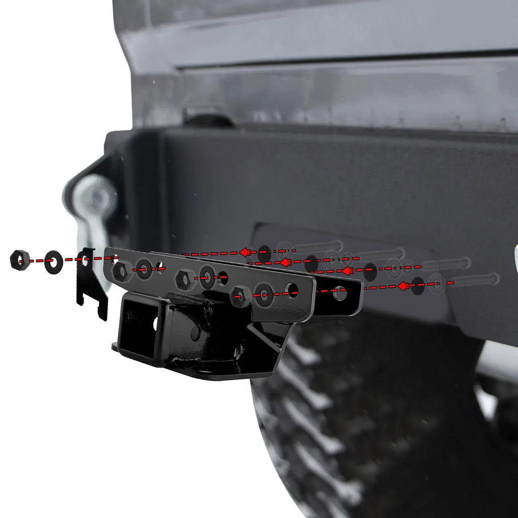 WEISEN - 2" Heavy Duty Rear Receiver Hitch for 2018-2022 Jeep Wrangler JL/JLU