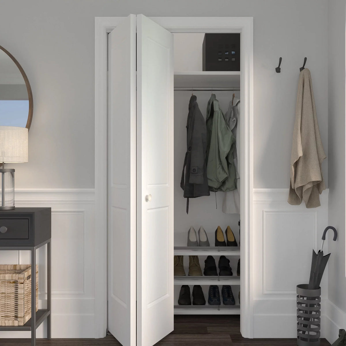 Richelieu 14014-Bc 36" Long Single Bi-Fold Door Track For Doors Up To 30 Pounds - White