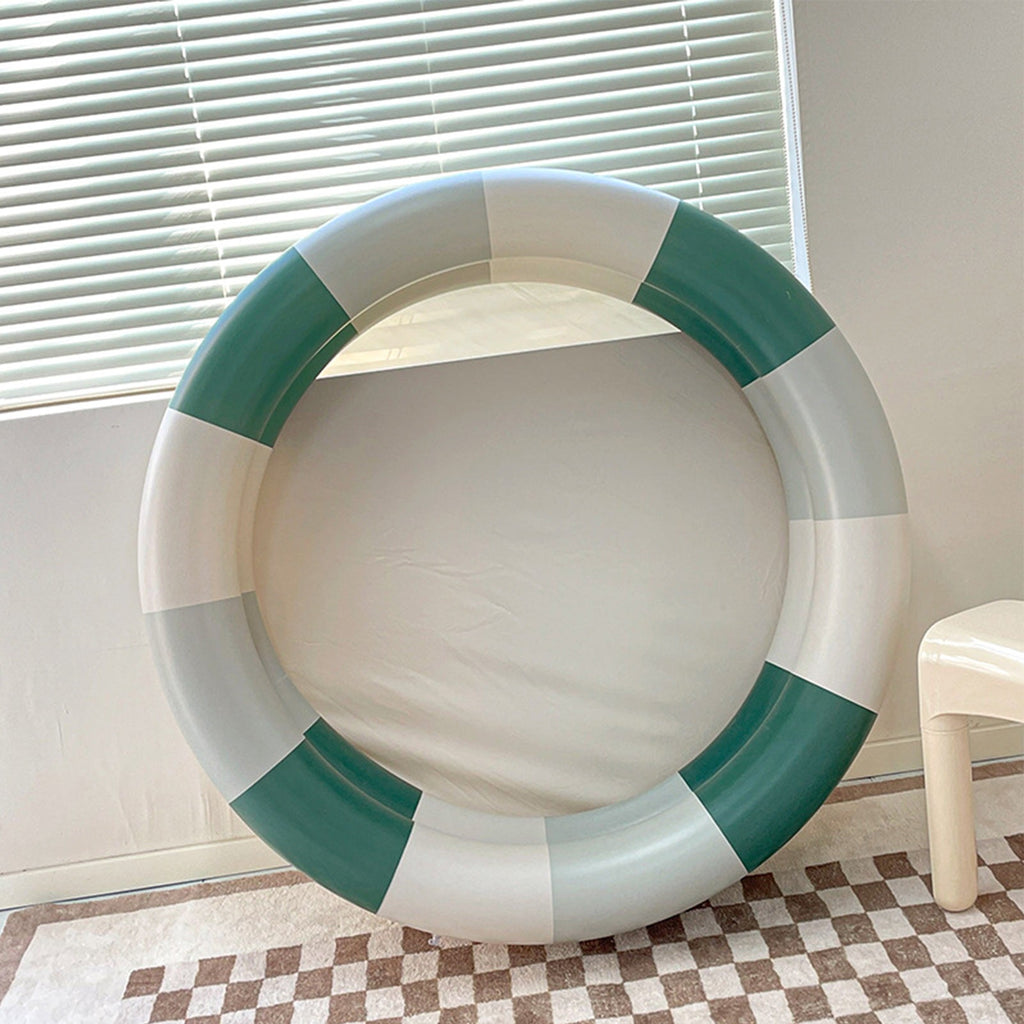 Goldmeet Inflatable Pool Baby Retro Blow Up Swimming Pool Family Cute Style Thickened Liquid Pool Green Stripe