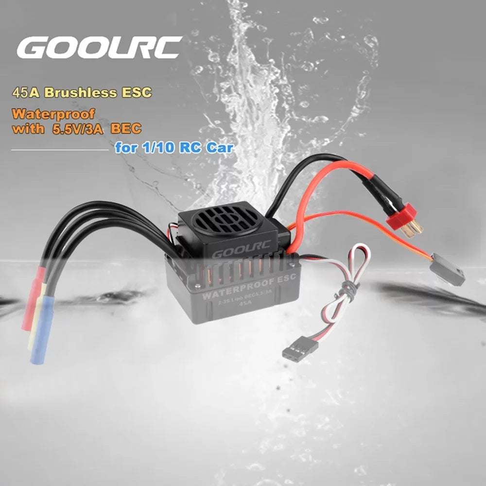 GoolRC Upgrade Fluid F540 4370KV Brushless Motor with 45A ESC Combo Set for 110 Car Truck