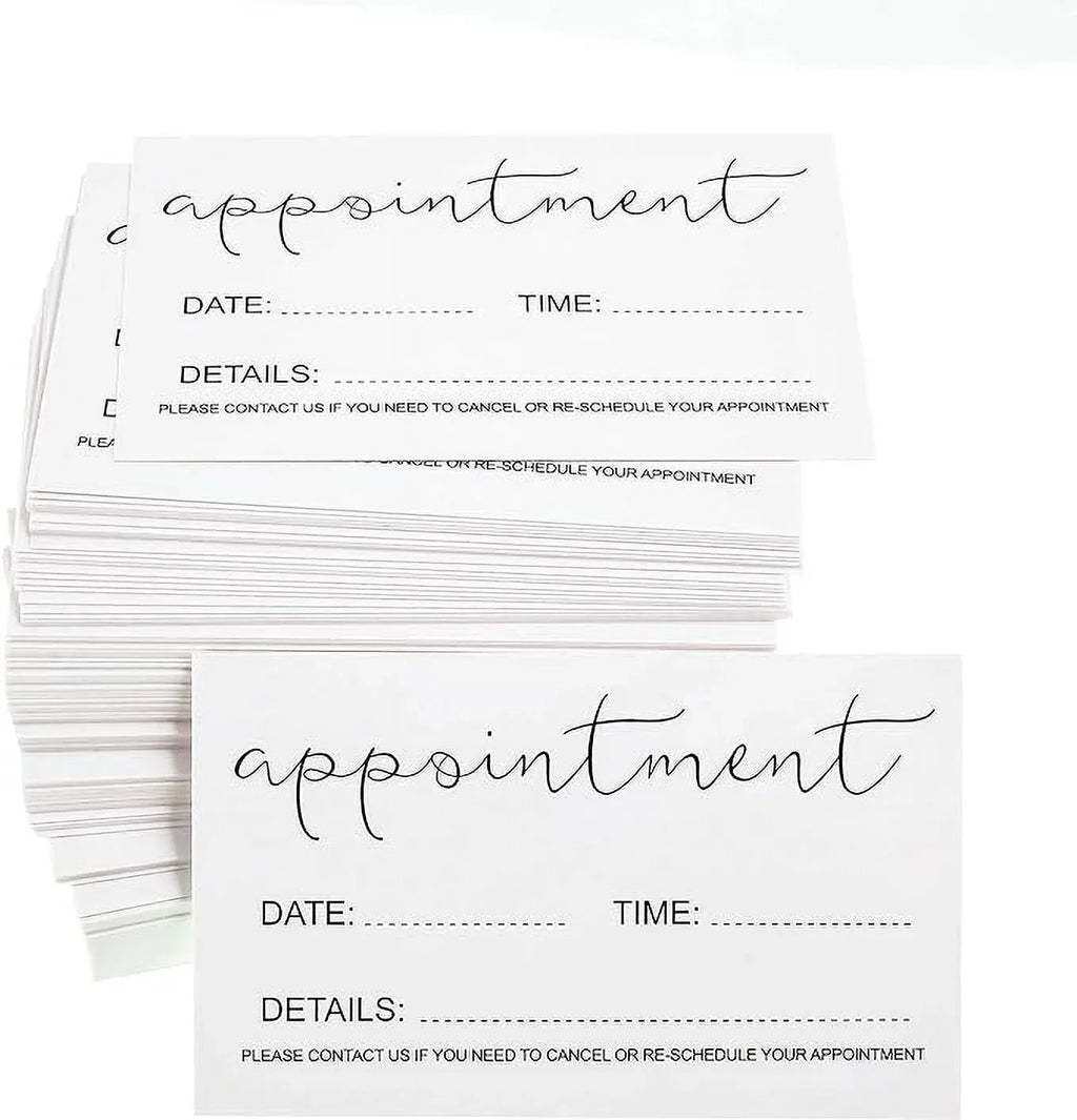 RXBC2011 Appointment Reminder Cards (Pack of 100) for Beauty Makeup Hair Nail Salon Barber Shop Restaurants Therapist Pack of 100
