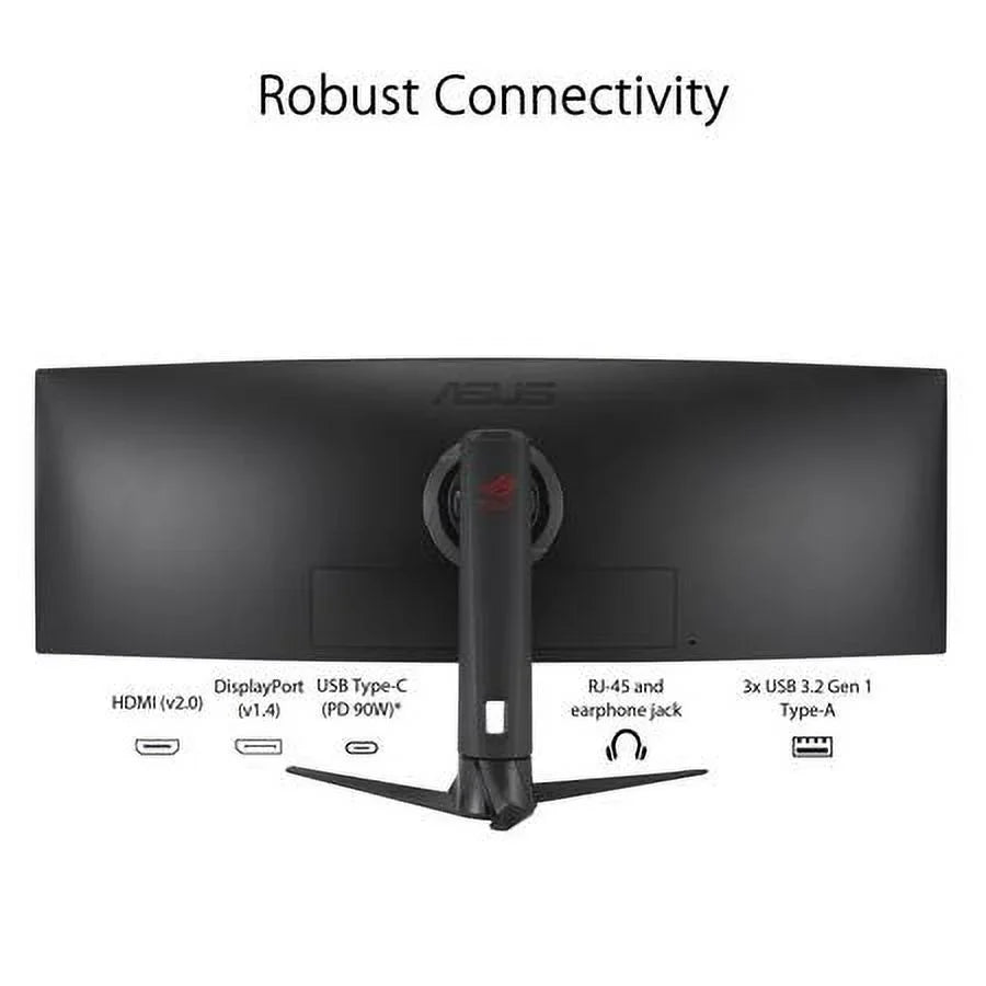ROG Strix 49" Ultra-wide Curved HDR Gaming Monitor (XG49WCR) - Dual QHD 32:9 (5120 x 1440), 165Hz, Extreme Low Motion Blur Sync, USB-C, RJ45, DisplayHDR400, 90% DCI-P3, Dual Input KVM Switch