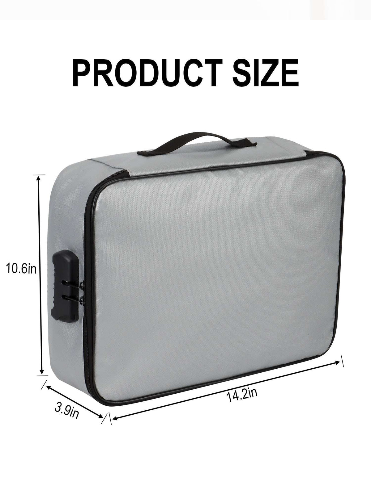 Luxtrada Fireproof Document Bag with Lock, Important Document Organizer Portable Travel Home Document Safe Holder Box for Mobile pc Files, Certificates (Gray)