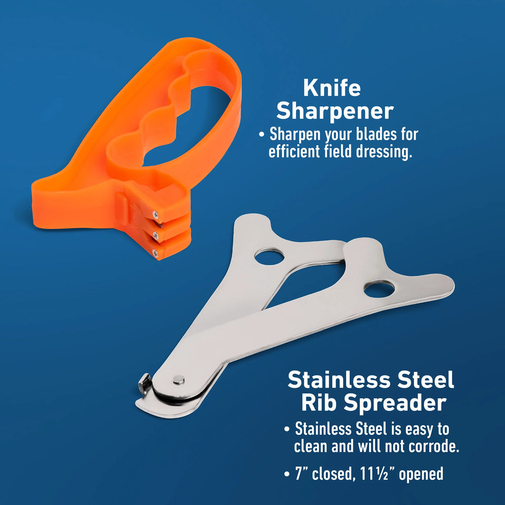 Maxam 7 Piece 420 Stainless Steel Game Cleaning Set - Satin Finish Blades