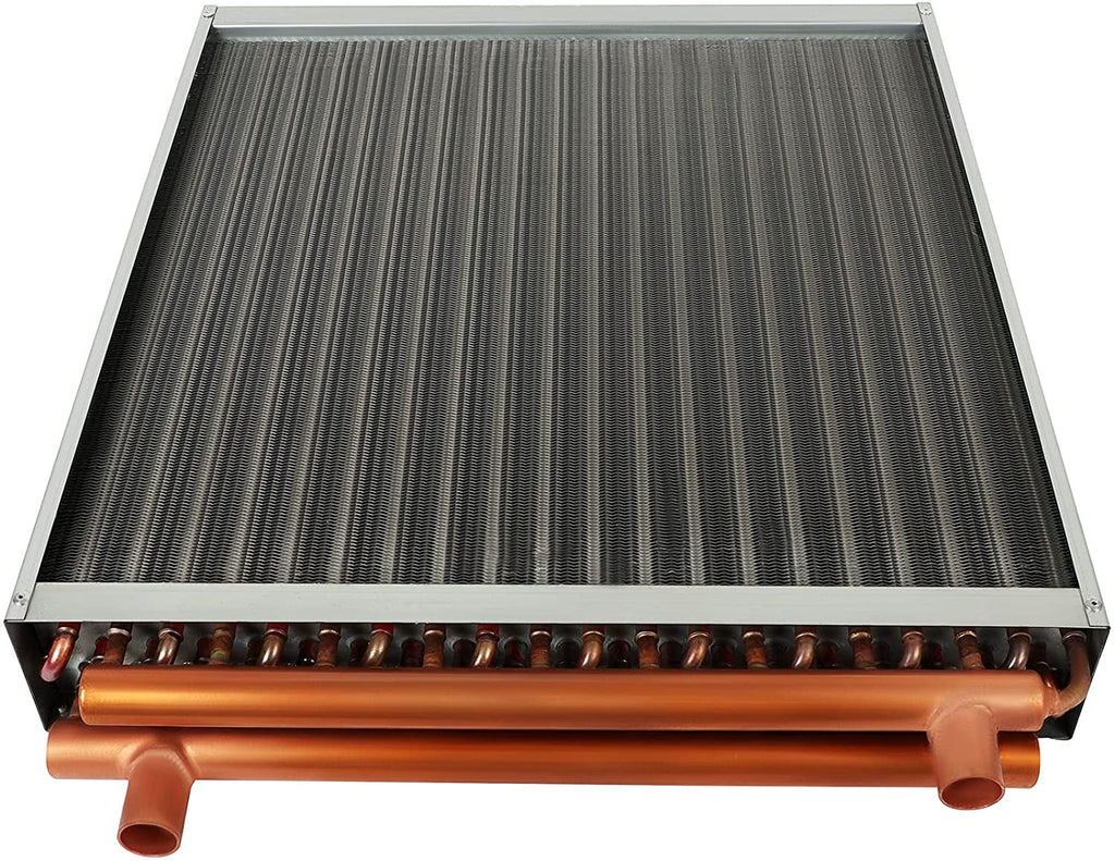 20" x 20" Fluid to Air Heat Exchanger with 1" Alloy Ports Perfectly with Outdoor Furnace Ideal for Residential HVAC System