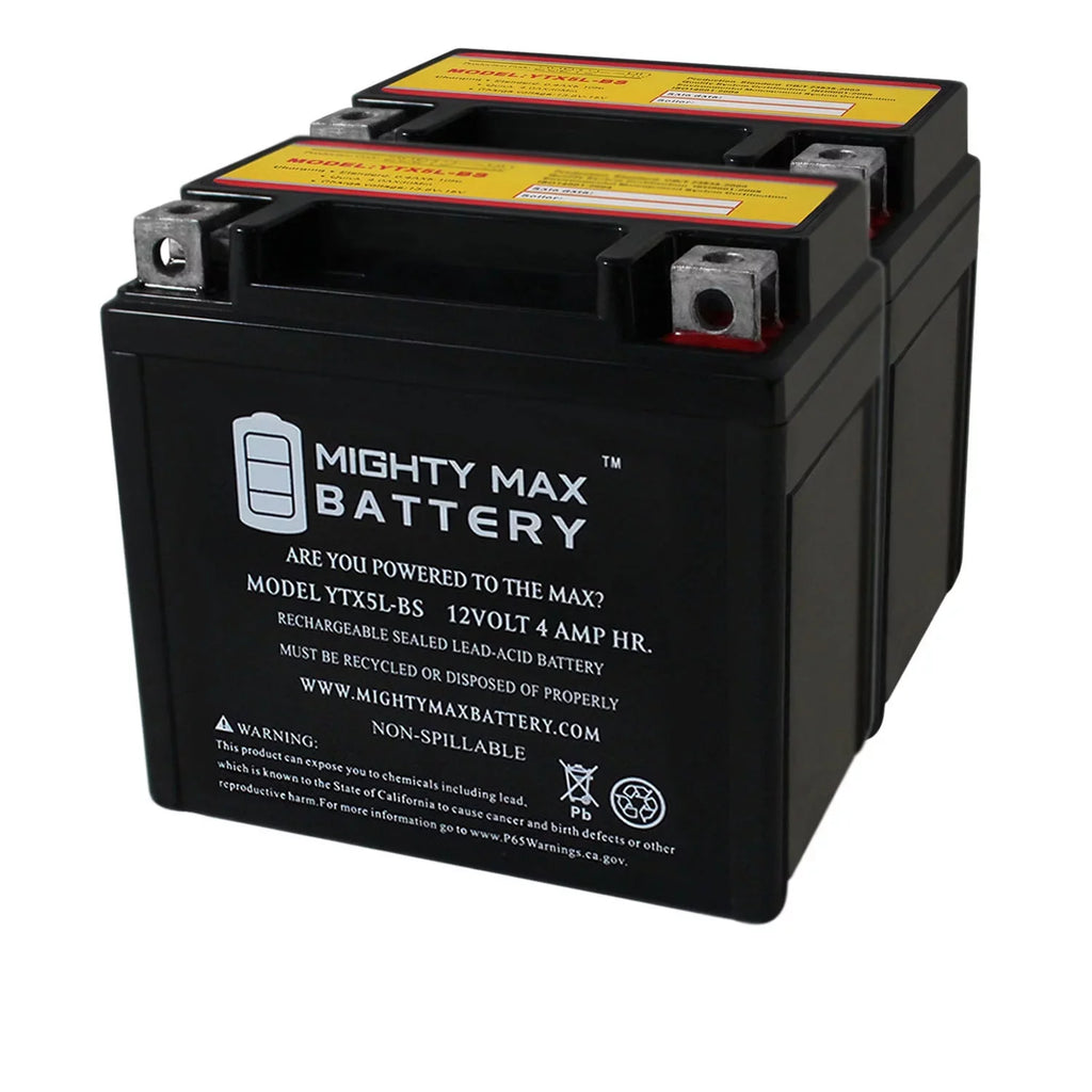 YTX5L-BS Battery Replacement for Kymco Super 9 - 50 2000 - 2 Pack