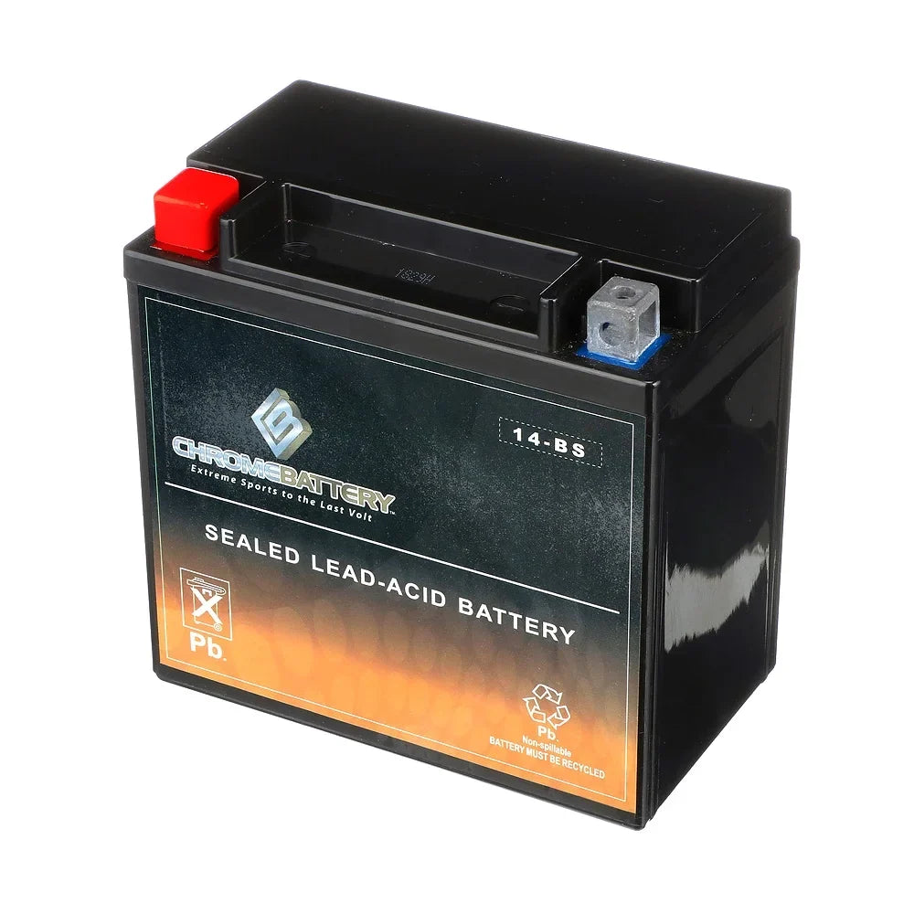 Chrome Battery YTX14-BS (14-BS 12 Volt,12 Ah, 200 CCA) Motorcycle Battery for Honda Vt1100c, C3, T Shadow (spirit, Aero, A. C. E. Tourer) 1100cc 01-'07