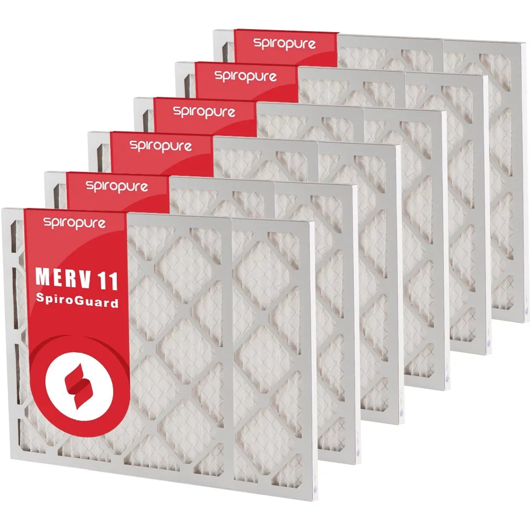 SpiroPure 24.63x31.63x1 MERV 11 Pleated Filter Air Filters - Made in USA (6 Pack)