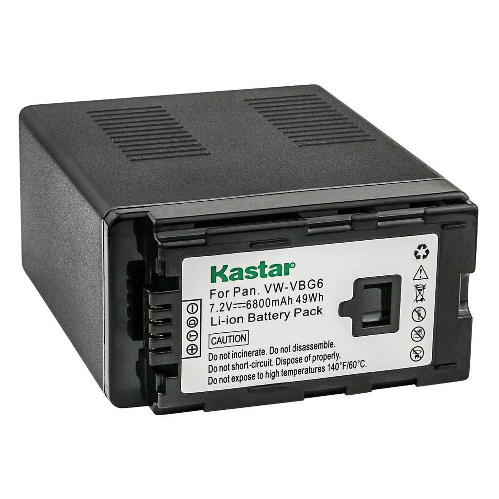 Kastar 2-Pack VW-VBG6 Pro Battery Replacement for VW-VBG6 VW-VBG6GK VW-VBG6-K VW-VBG6PPK, CGA-E625 Battery, DE-A38, VSK0631, VSK0698 Charger, AG-AC7 AF105 AC130 AC160 HMR10 HSC1U