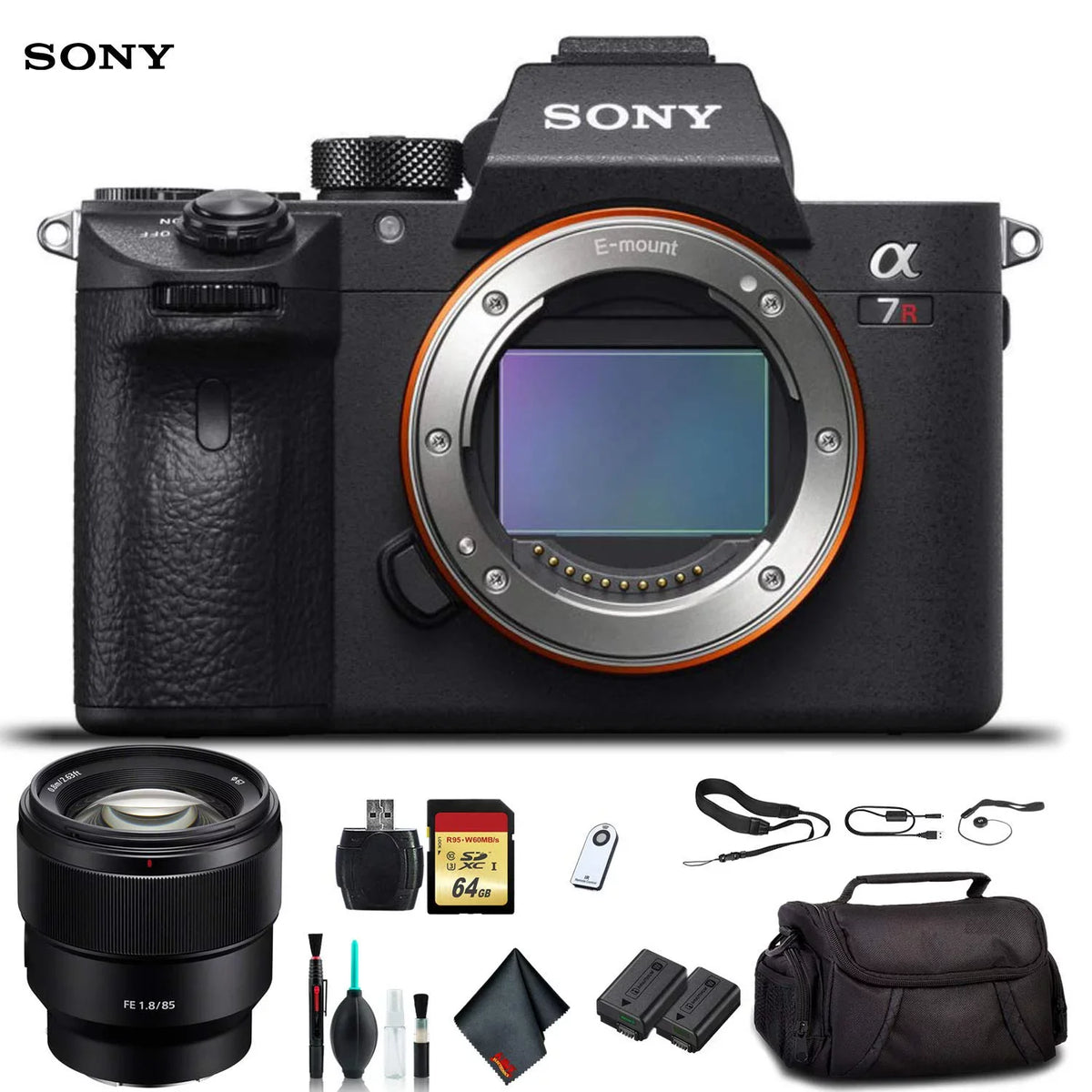 Alpha a7R III Mirrorless Camera ILCE7RM3/B With FE 24-70mm Lens, Soft Bag, Additional Battery, 64GB Memory Card, Card Reader , Plus Essential Accessories