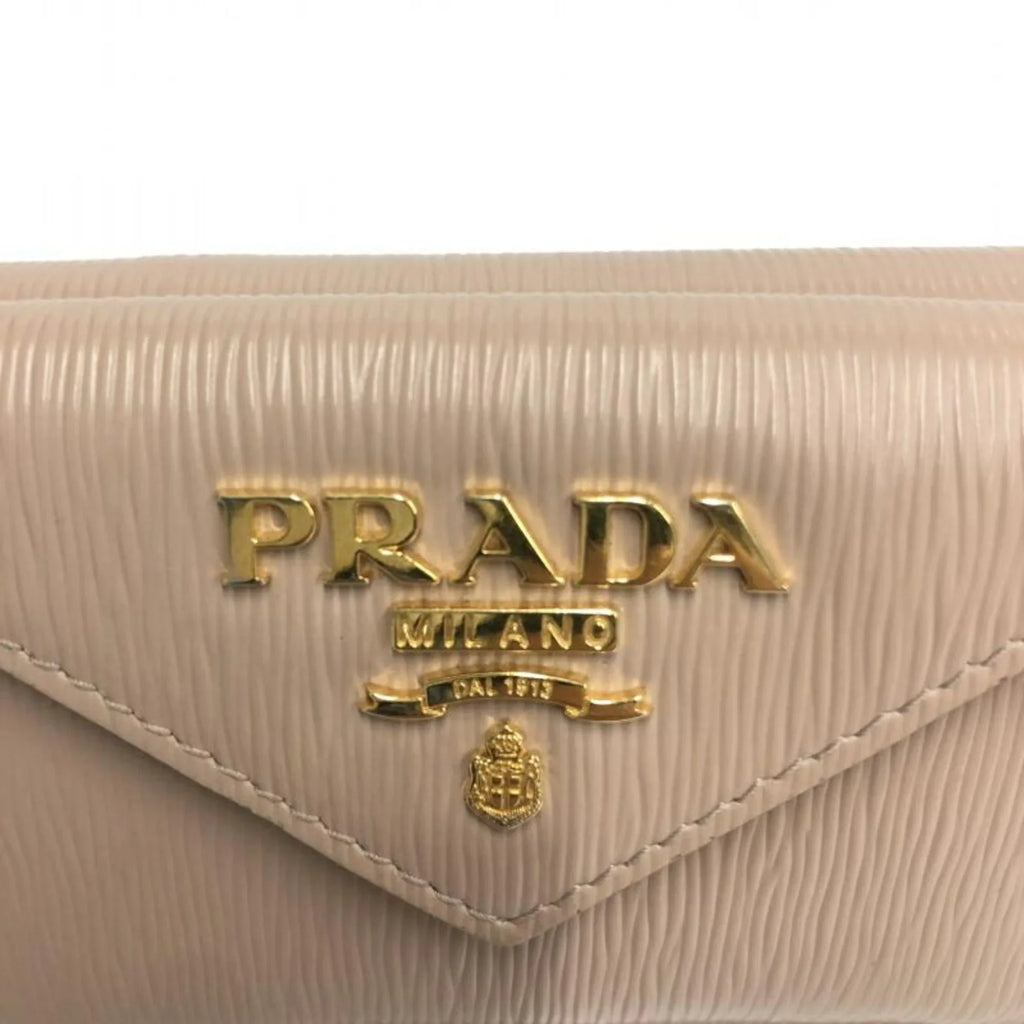 Pre-Owned PRADA Saffiano Metal Oro Long Wallet 1MH021 (Fair)