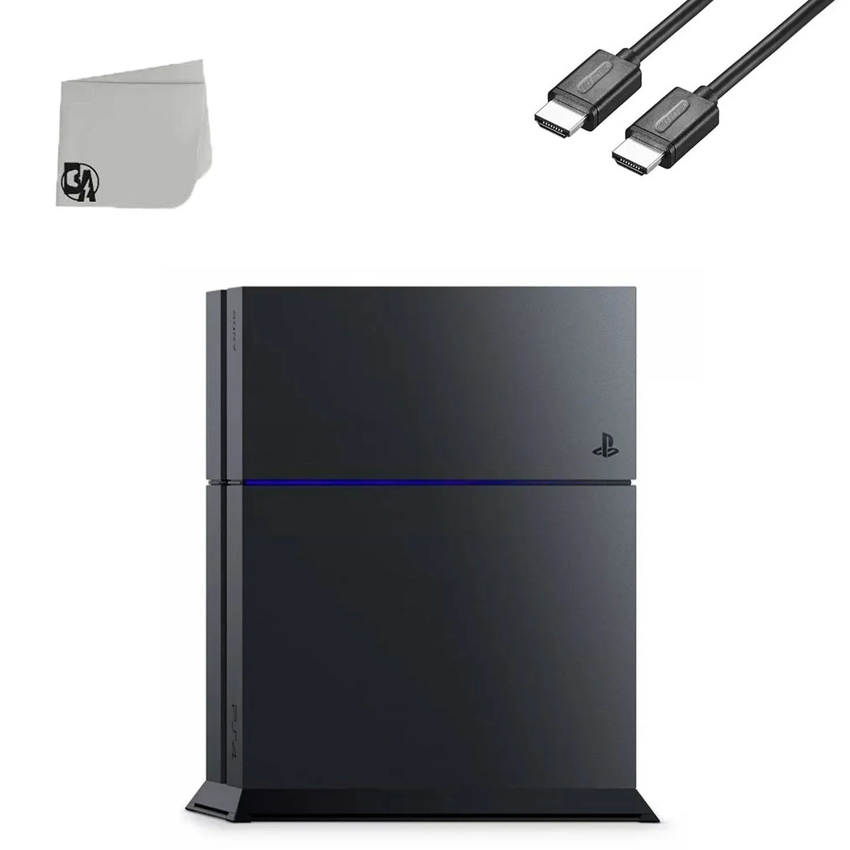 PlayStation 4 500GB Only Black Gaming Console with HDMI Cable BOLT AXTION Bundle Second-hand