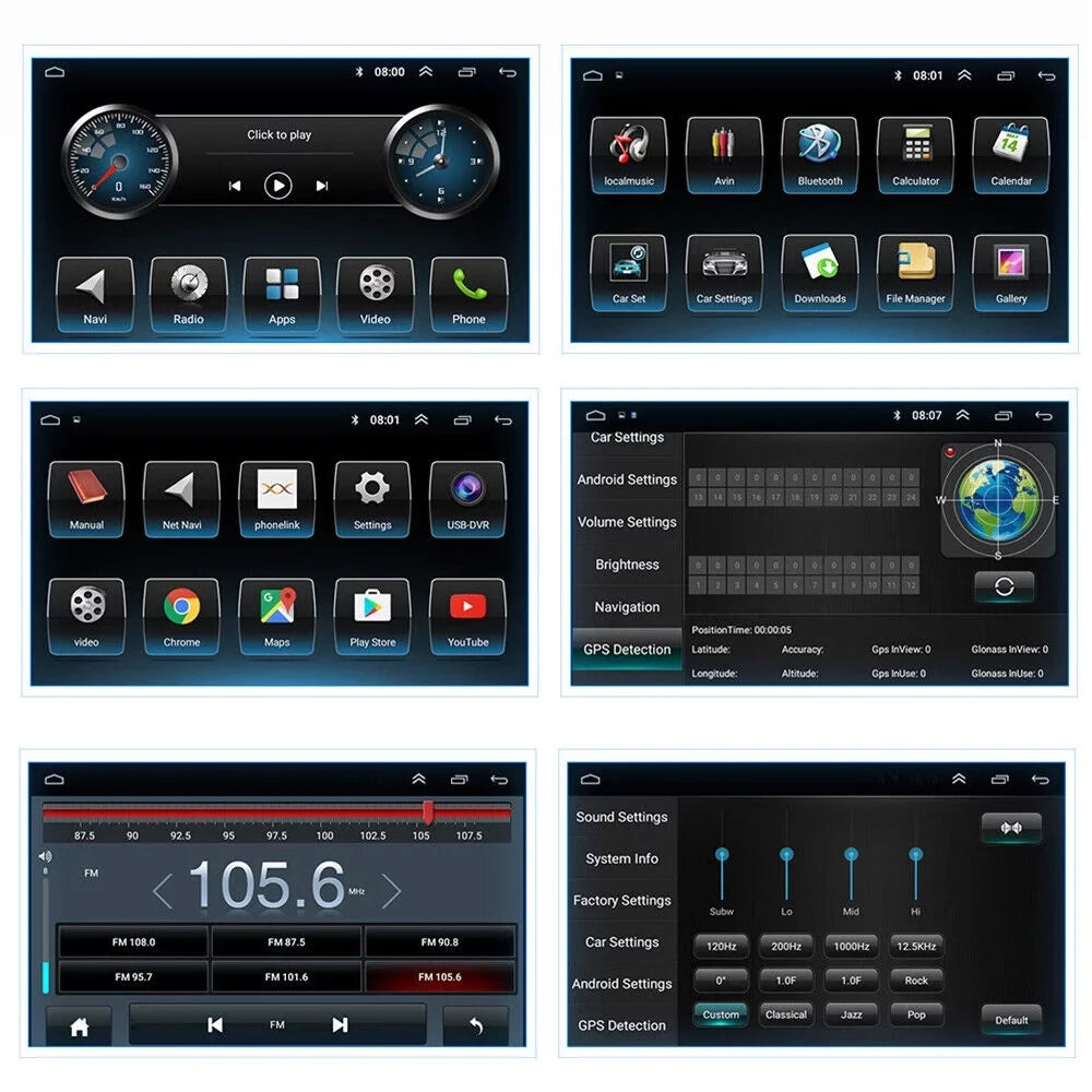 Jahy2Tech 10 Inch On-Board Android 9.1 GPS Wifi Dual Din Touch Monitor Player Navigation