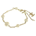 Pre-Owned CHANEL Coco Mark Faux Pearl Bracelet for Women (Good)