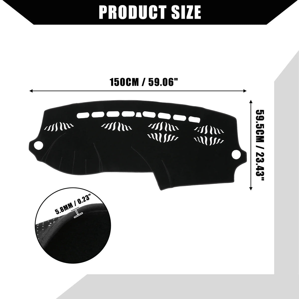 Unique Bargains Dash Cover for Audi Q7 2007-2015 Center Console Dashboard Cover Non-Slip Polyester Black 1 Pcs