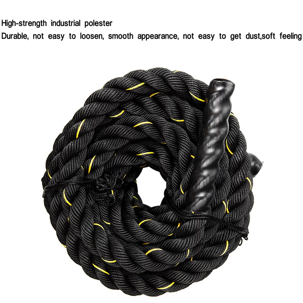 NK 1.5'' width 49.2ft Length, Heavy Training Undulation Rope: Polydac Strength & Conditioning Heavy Gym Battle Ropes - Cardio, Cross Training, Weight Training &