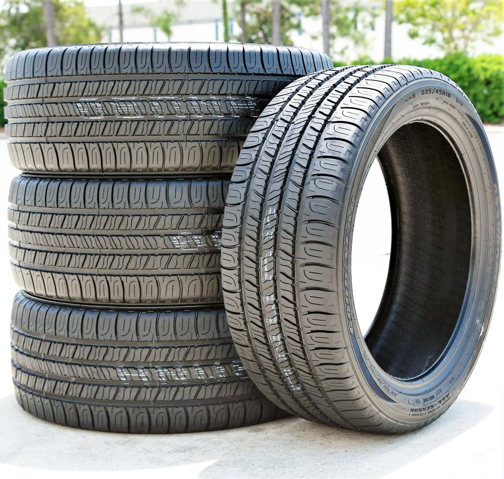 Set of 4 (FOUR) Goodyear Assurance All-Season 225/45R18 91V A/S All Season Tires Fits: 2012 Toyota Camry XLE, 2008-12 Ford Fusion SEL