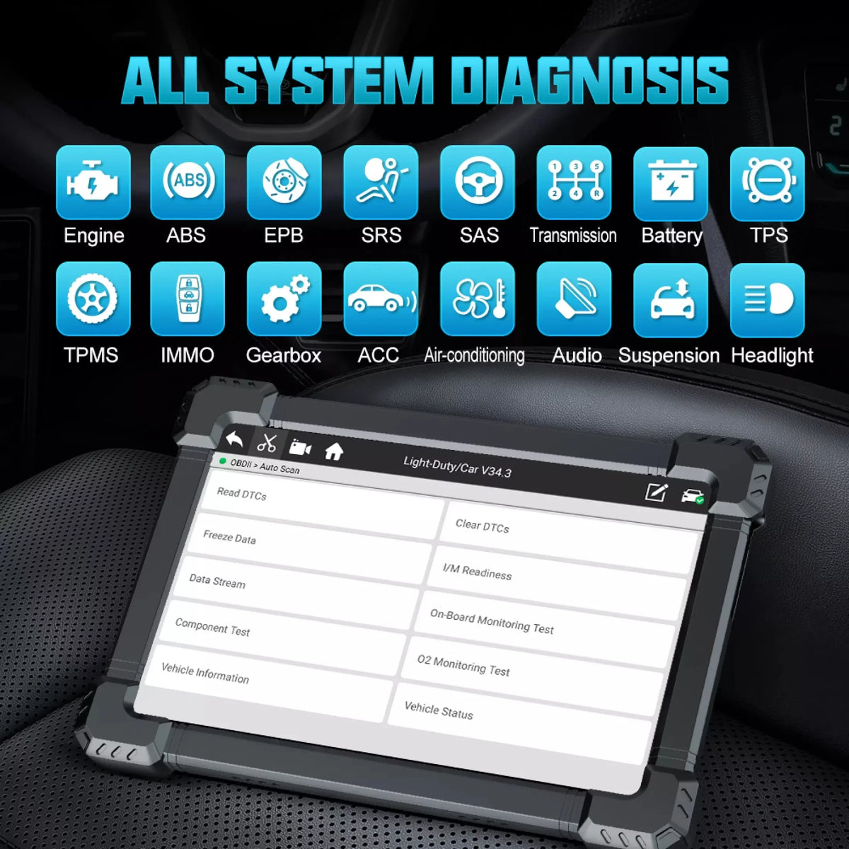 ANCEL X7 OBD2 Scanner Wireless Bluetooth Car Full System Scanner with 10 Reset Services Advanced Automotive Diagnostic Tool OBDII Code Reader Active Test ECU Coding for VW AUDI OBD EOBD OBD2 12V Cars