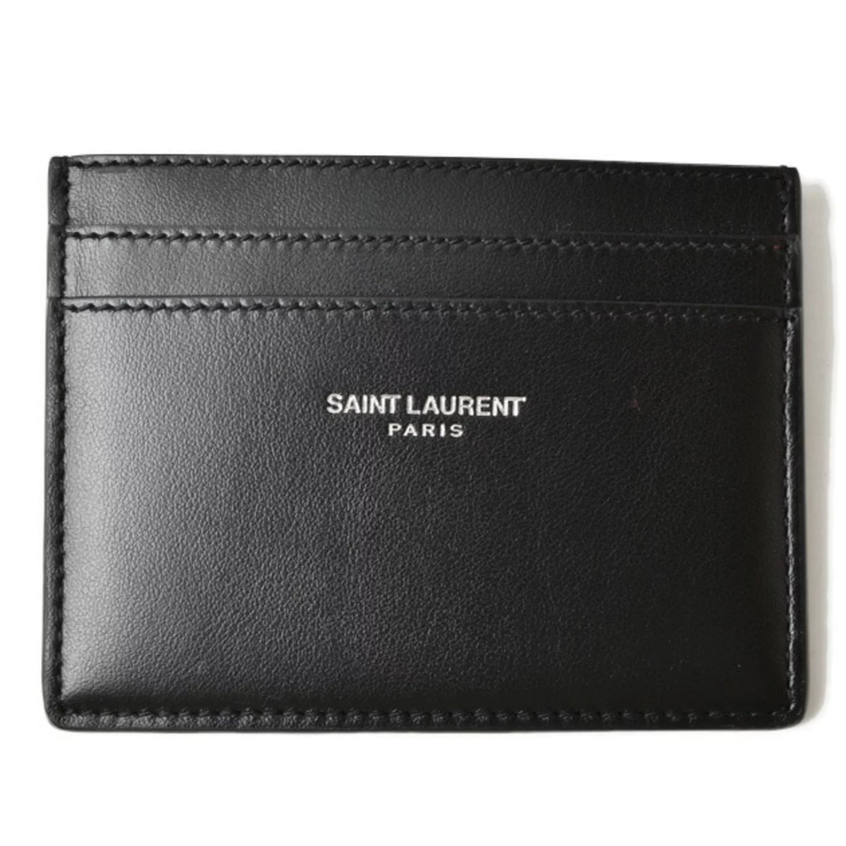 Pre-Owned Saint Laurent Card Case Business Holder YSL SAINT LAURENT Logo Studs Leather Black (New)