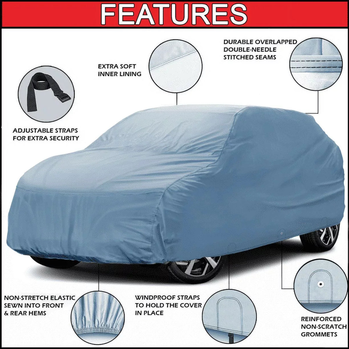 iCarCover Fits [Mazda CX-7] 2007 2008 2009 2010 2011 2012 2013 2014 2015 2016 2017 2018 For Automobiles Liquid Full Exterior Snow Indoor Outdoor Protection Heavy Duty Custom Vehicle SUV Car Cover