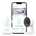 Sense-U Smart Baby Monitor 3+Camera; Audio; Video Baby Monitor That Notifies You for No Abdominal Movement; Rollover; High/Low Temperatures; Detected Motion; with Night Vision; 2-Way Talk; Long Range