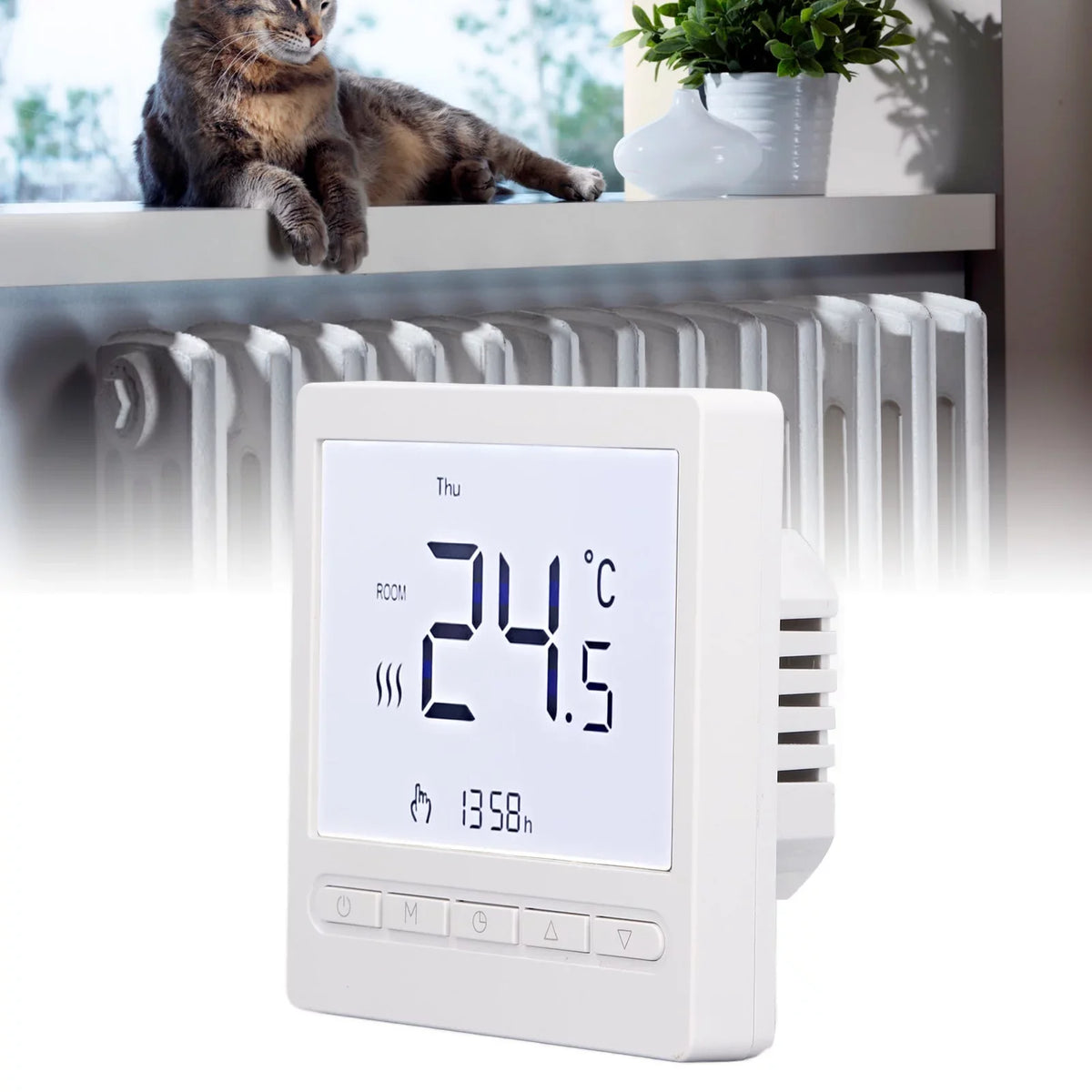 Qulable Household Smart Thermostat Processor Heating Thermostat for Fluid Electric Heating Wall Mounted Stove 220V