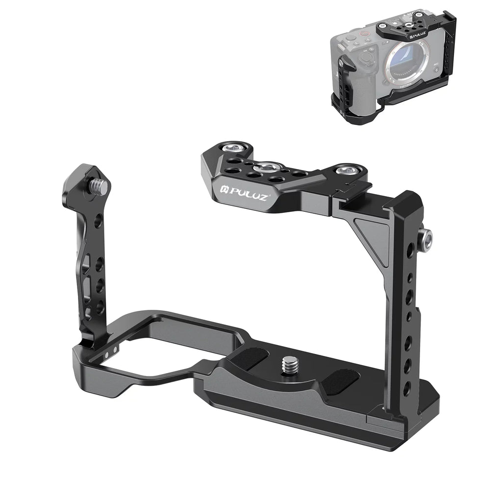 For ILME-FX30 / FX3 PULUZ Metal Camera Cage Stabilizer Rig with NOTA Slider(Black)