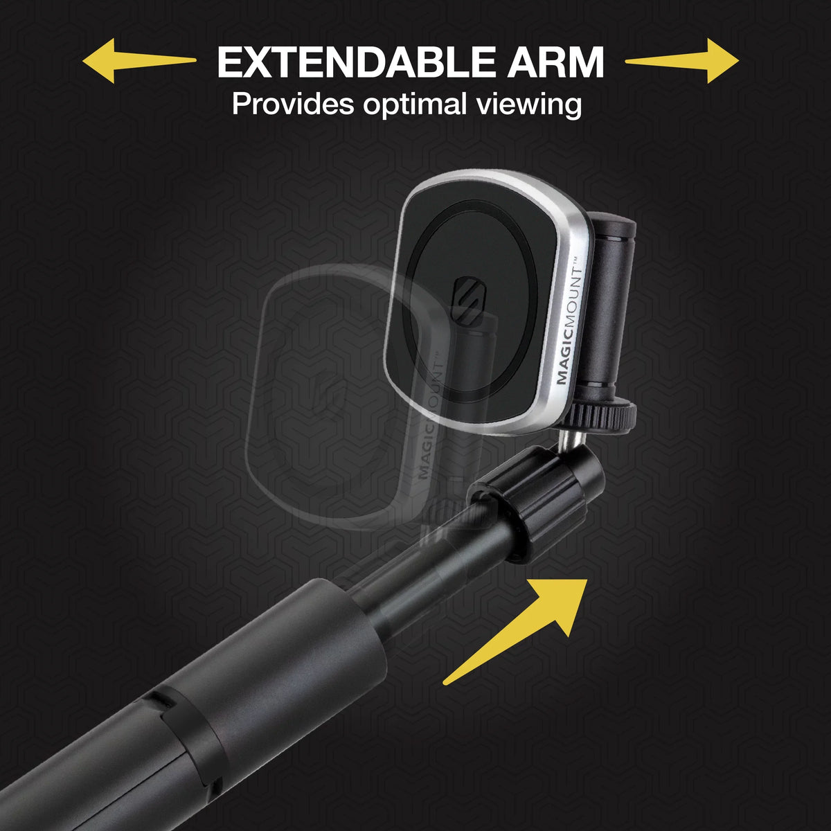 Scosche MP2TR1-SP MagicMount Pro 2 Tripod/Selfie Stick Phone Mount with Adjustable Arm, Black