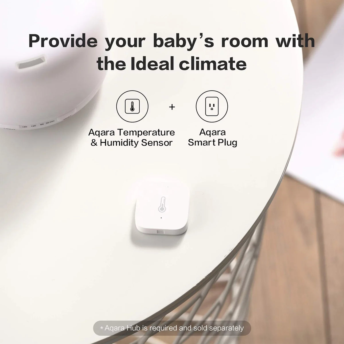 Temperature Sensor Smart Aqara Humidity Sensor for Remote Monitoring and Home Automation REQUIRES AQARA HUB Compatible with HomeKit