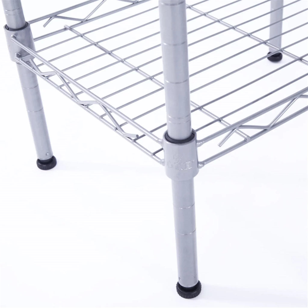 CAIHONG 4-Tier Wire Shelving Unit Metal Storage Rack Adjustable Organizer Perfect for Pantry Laundry Bathroom Kitchen Closet Organization (Silver, 13.77L x 9.84 Wx 31.5H)