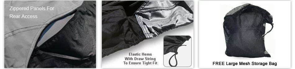 Weatherproof Jet Ski Cover For SEA DOO GTi 1997-2000 - GRAY / Black Color - All Weather - Trailerable - Protects from Rain, Sun, UV Rays, And More! Includes Trailer Straps And Storage Bag