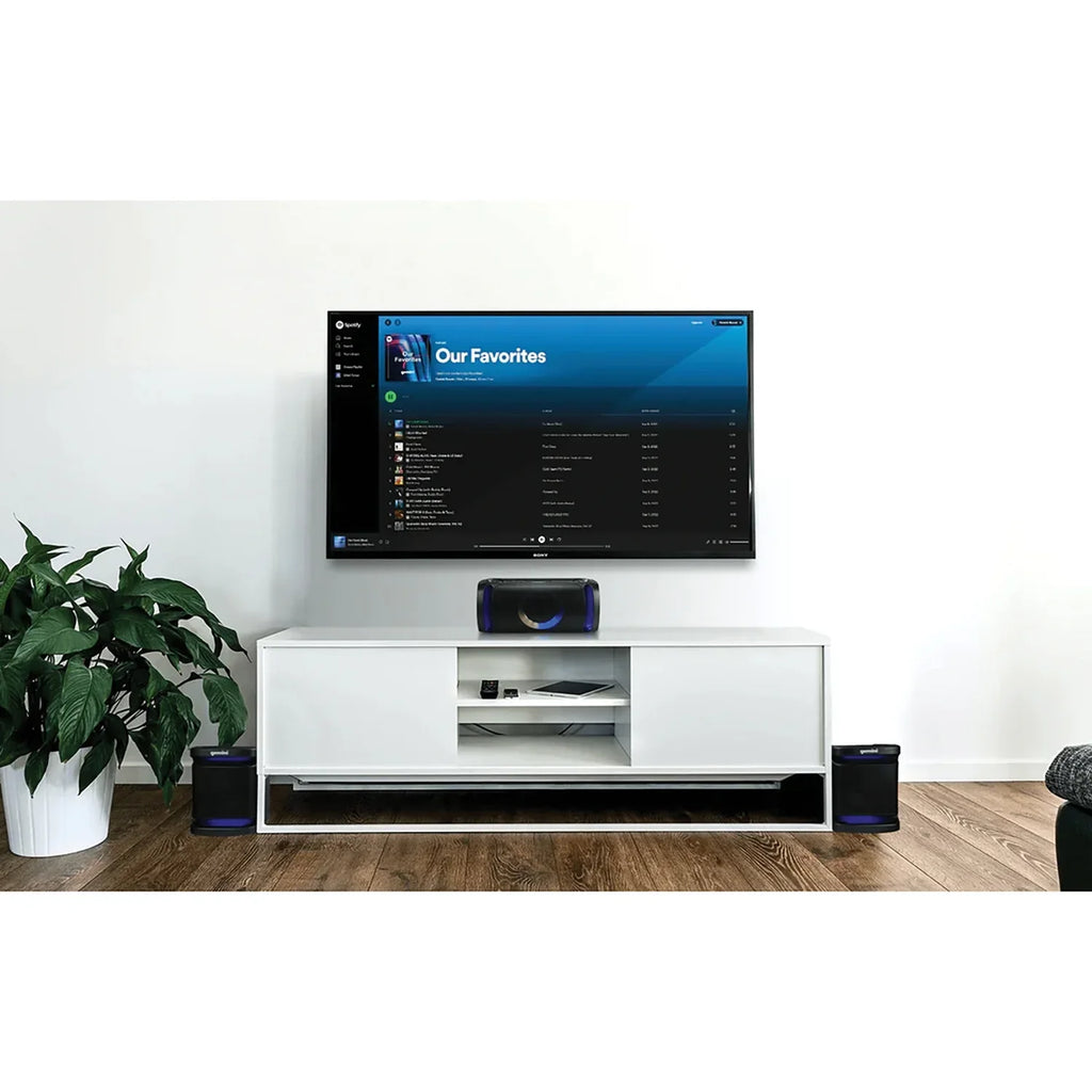 Gemini 3-Piece Bluetooth Home Stereo System; with Integrated Amp; Microphone; and LED Party Lights; GSYS-2400; GSYS-2400