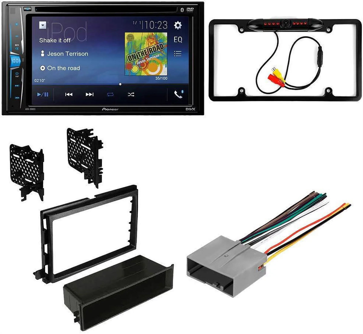 KIT395 Bundle with Pioneer Multimedia DVD Car Stereo and Installation Kit - for 2004-2008 Ford F-150 /Bluetooth Touchscreen Radio - Backup Camera; Double Din Mounting Kit