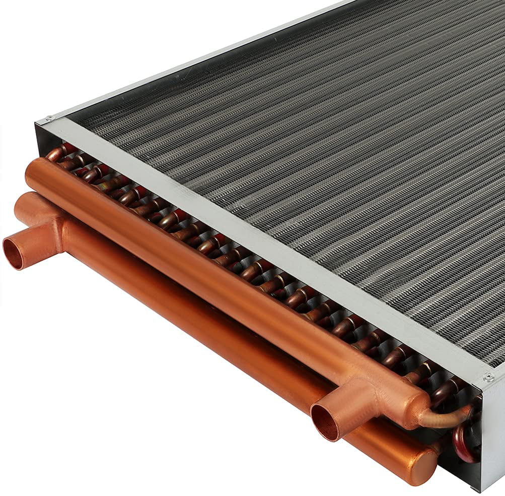 20" x 20" Fluid to Air Heat Exchanger with 1" Alloy Ports Perfectly with Outdoor Furnace Ideal for Residential HVAC System