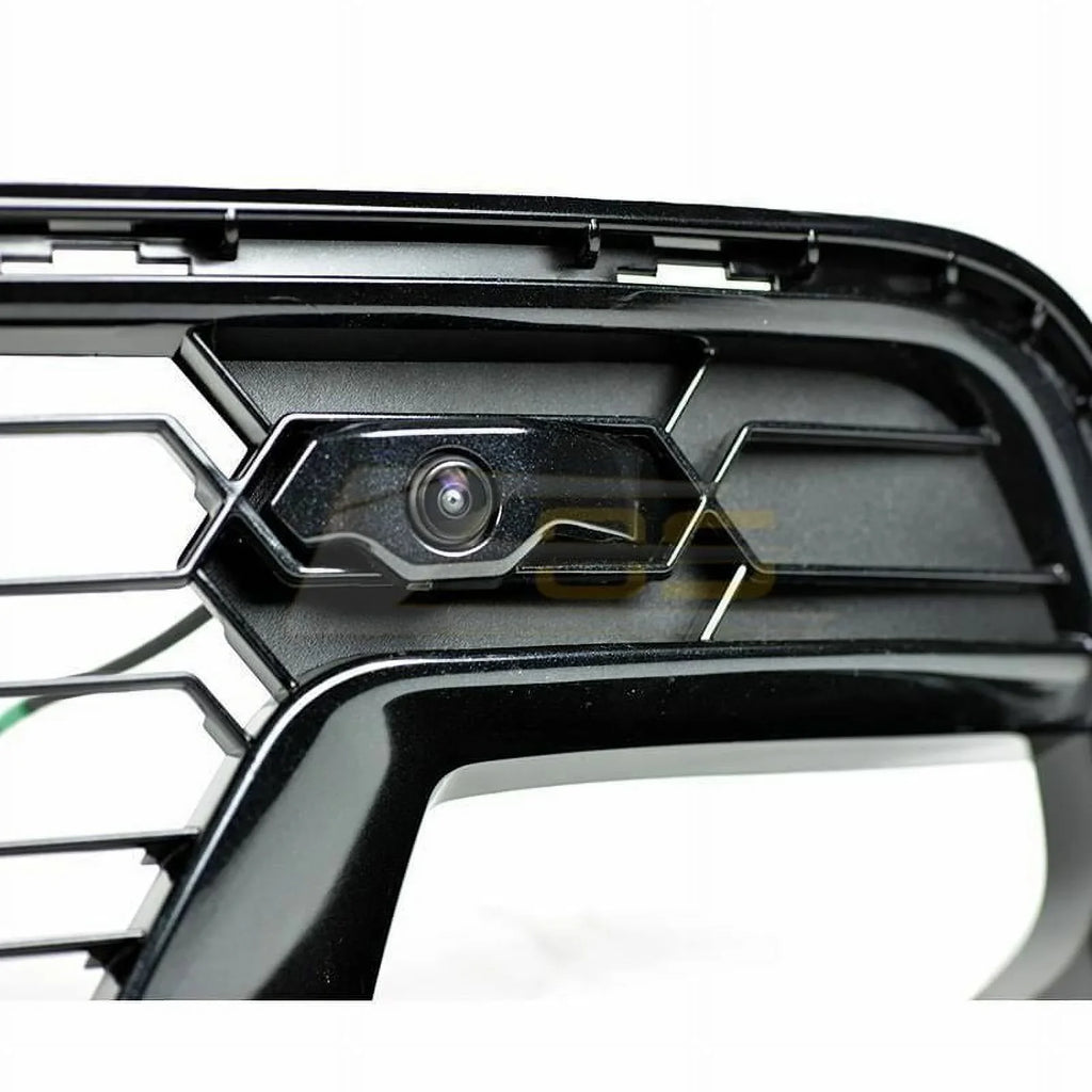 Extreme Online Store Replacement for 2014-2019 Chevrolet Corvette C7 All Models | GM Factory Z06 Style Painted Carbon Flash Metallic Front Bumper Lower Grille Cover (with Front Camera Bracket)