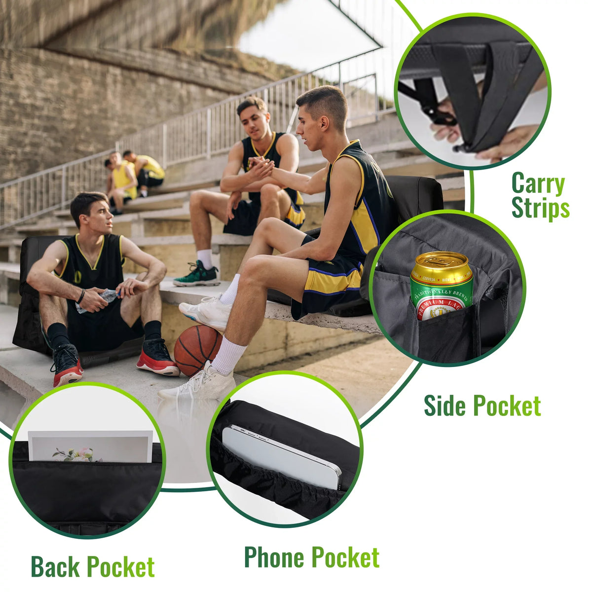 Worcest 2 Pack Wide Folding Stadium Seat, Fluid Thicken Bleacher Chair for Bleachers, Lawns, Backyards for National Women's Soccer Tournament