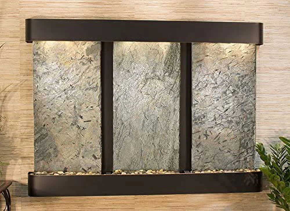 Adagio OFR1502 Olympus Falls Round Wall Fountain - Blackened Brass Natural Slate
