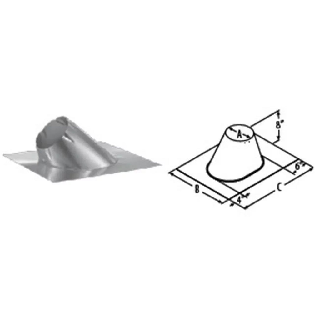 M & G Duravent 12DT-F6 12 Inch Duratech Flashing Galvanize 0/12-6/12 Pitch Storm Collar Not Included