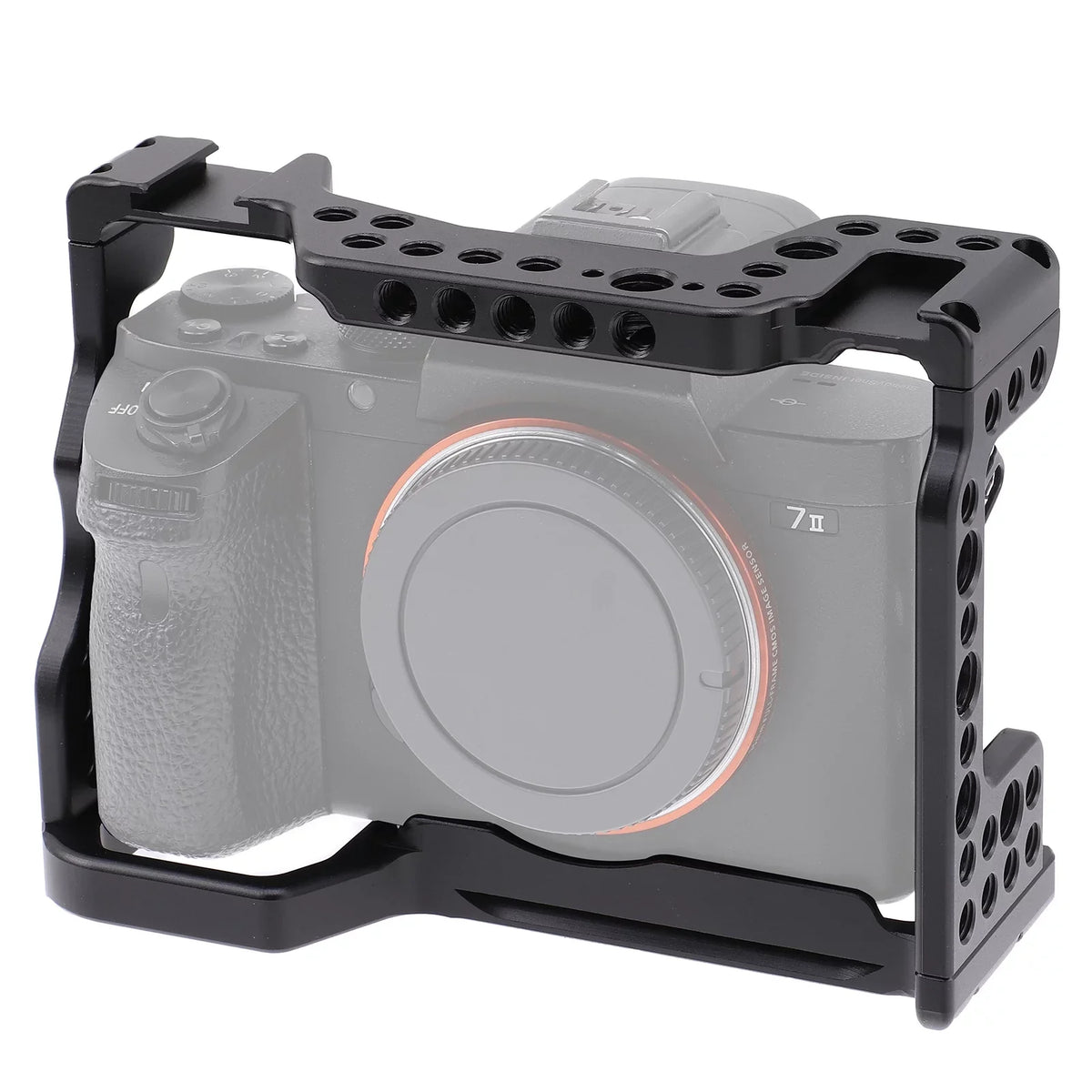 Cage Aluminum Alloy Video Cage Replacement for A7M3 A7R3 A9 Mirrorless with Cold Shoe Mount 14 Inch & 38 Inch Screw Holes